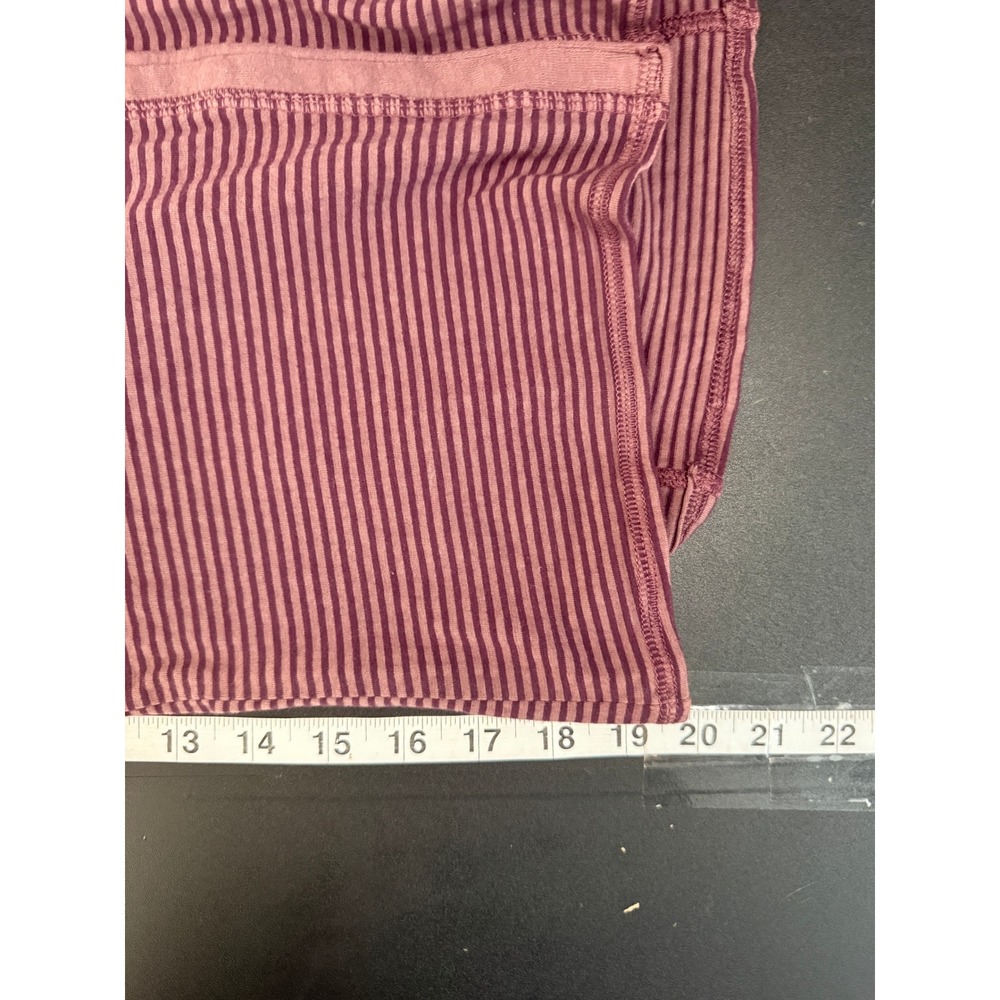 Hard Tail Forever Y2K New Womens Striped Deep V Snap Front Long Sleeve Top M - Picture 8 of 8